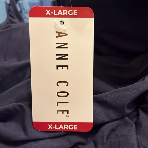 NWT Anne Cole Ladies Adjustable Strap Square Neck One Piece Swimsuit - Navy - Picture 3 of 3